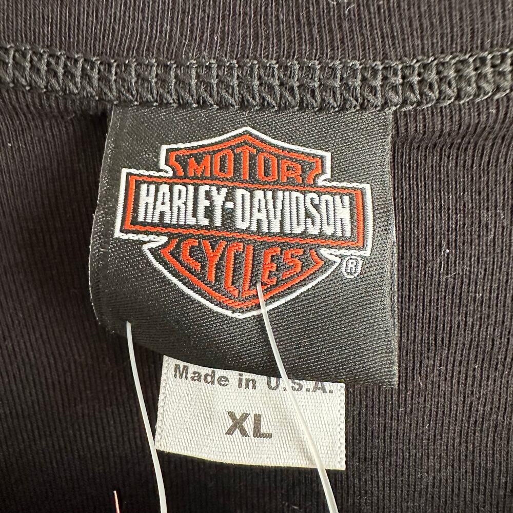 Harley Davidson Vintage Long Sleeve T-shirt Black Mad River Sundusky XL - Picture 2 of 9